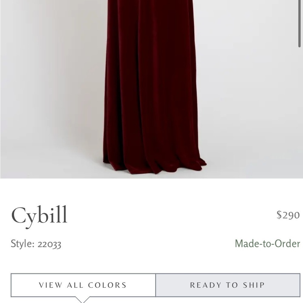 Size 26 velvet dress dark berry by Jenny Yoo - Picture 3 of 9